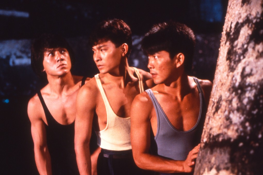 (From left) Jackie Chan, Andy Lau and Yuen Biao in a still from Twinkle Twinkle Lucky Stars. Lau, who had acquired some martial arts skills, said Sammo Hung taught him during the making the film how to “act like a kung fu star in front of the camera”.  Photo: Eureka Entertainment.