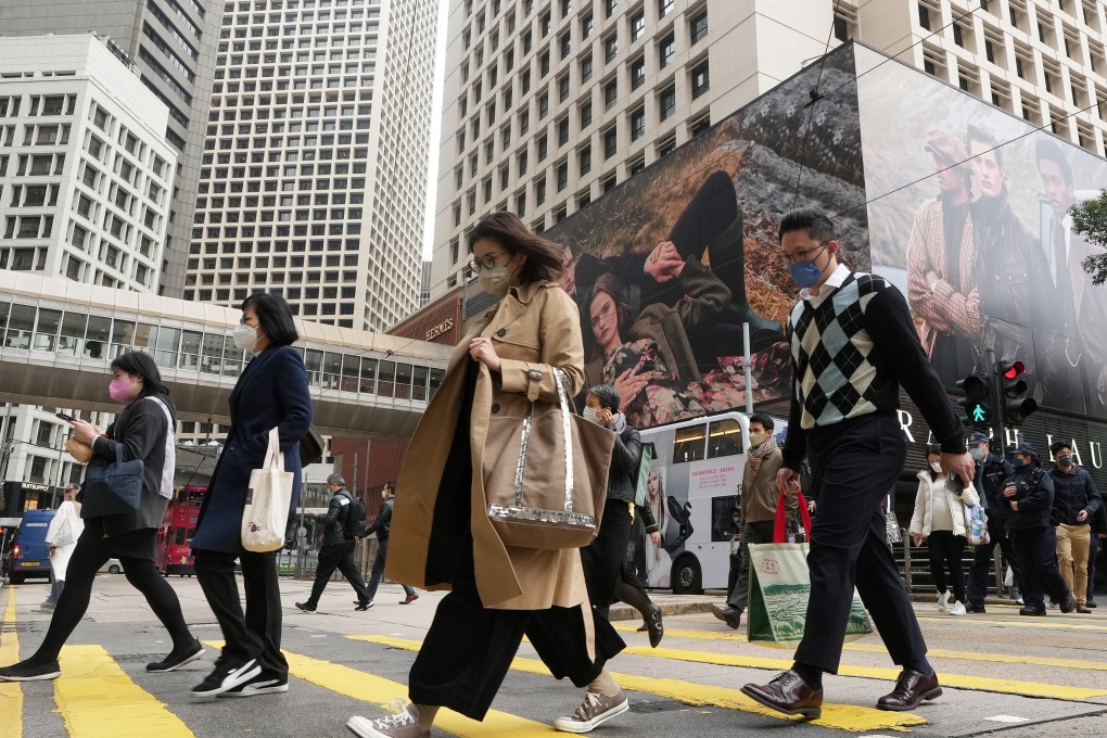 Hong Kong’s Central business district. Hong Kong recorded a net outflow of 60,000 residents last year, contributing to a third straight year of population decline in the city. Photo: Elson Li