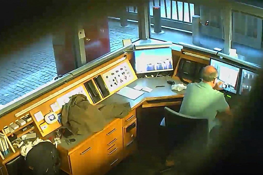 CCTV monitors at the British Embassy in Berlin taken from a video by former security guard David Smith who was found guilty of spying for Russia. Photo: Reuters