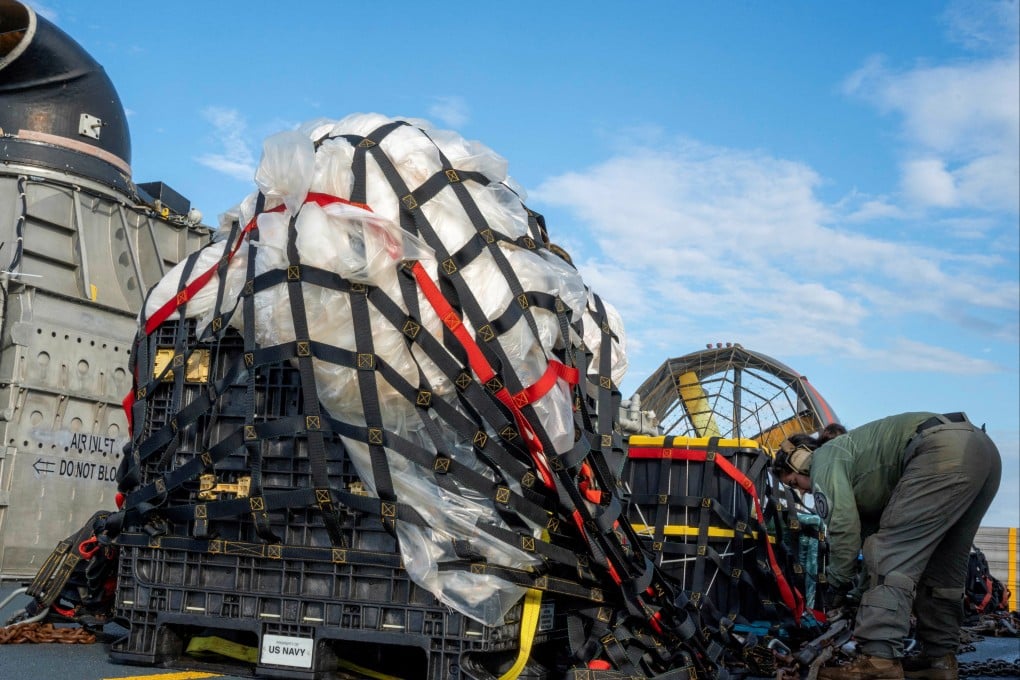 The US military said the debris from the downed Chinese balloon will be sent to an FBI laboratory in Virginia for analysis. Photo: US Navy via Reuters