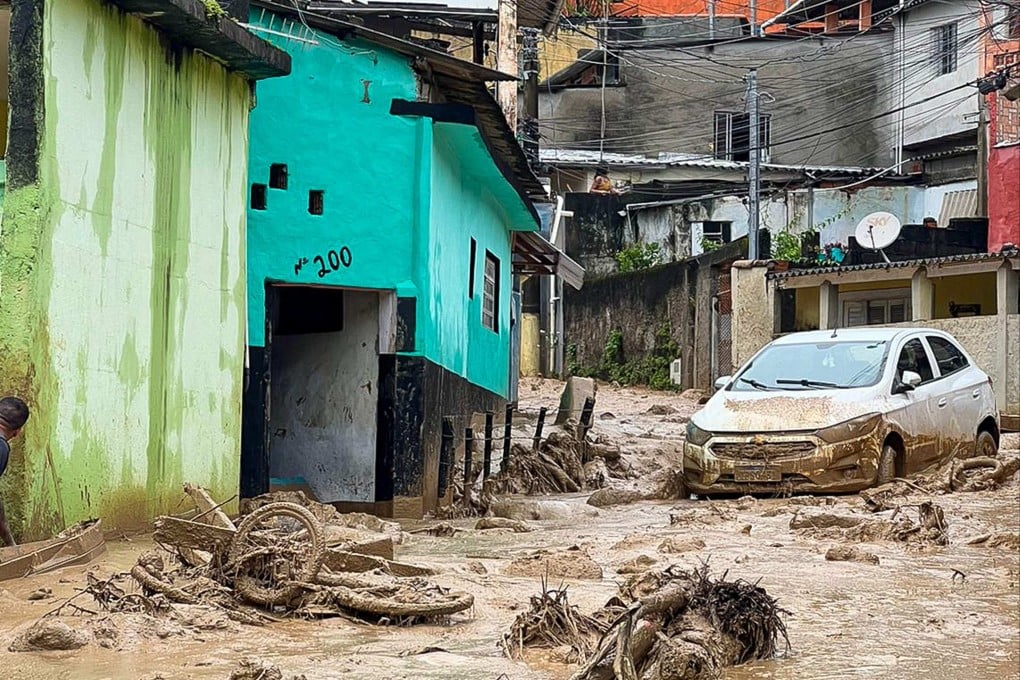Damage caused by heavy rains in the municipality of Sao Sebastiao, north coast of the state of Sao Paulo, Brazil. Photo: AFP