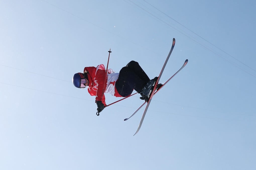 China’s Eileen Gu performs a trick on her third run during the women’s freestyle halfpipe final at the Beijing 2022 Winter Olympics. Photo: Getty Images