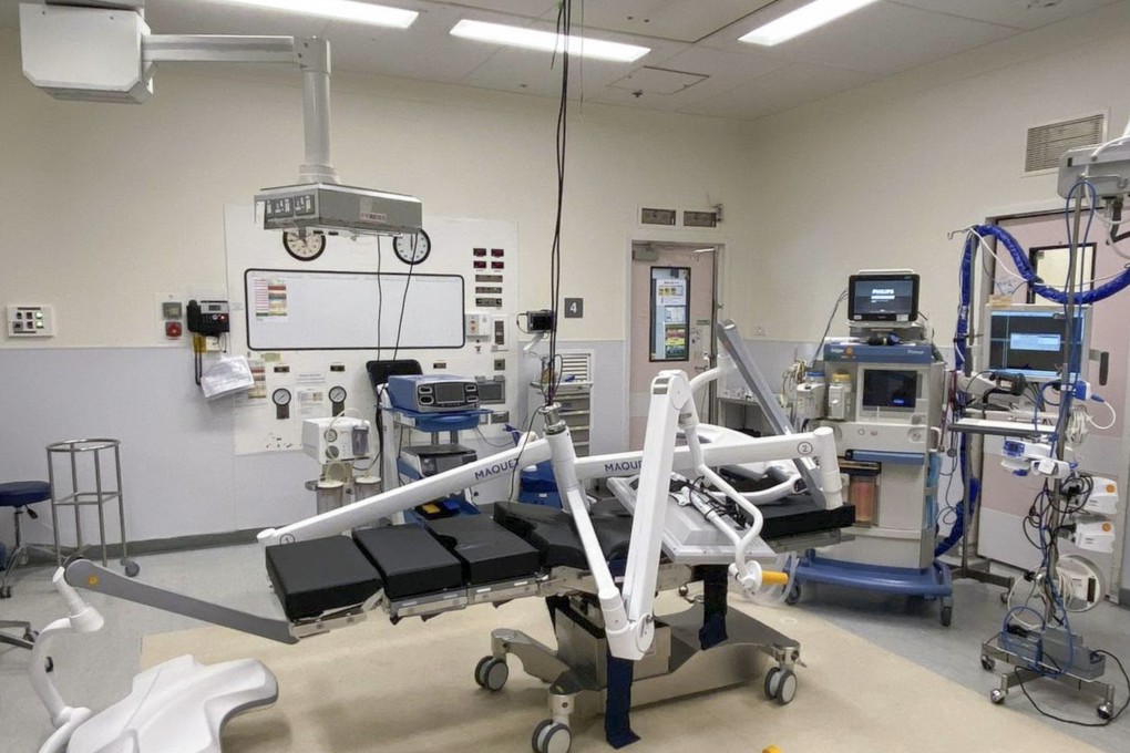 A surgical lamp fell and hit a medical worker at United Christian Hospital in Hong Kong. Photo: Handout