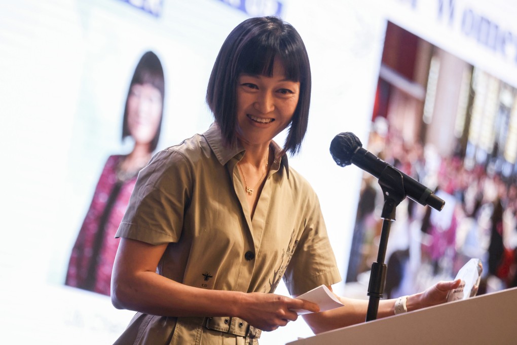 Lily Cheng speaks at the Women of Influence Awards ceremony at the Grand Hyatt in Wan Chai on Tuesday. Photo: Jonathan Wong