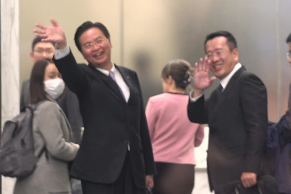 Taiwanese Foreign Minister Joseph Wu and Wellington Koo, National Security Council secretary general, heading to a delegation in Washington. Photo: CNA