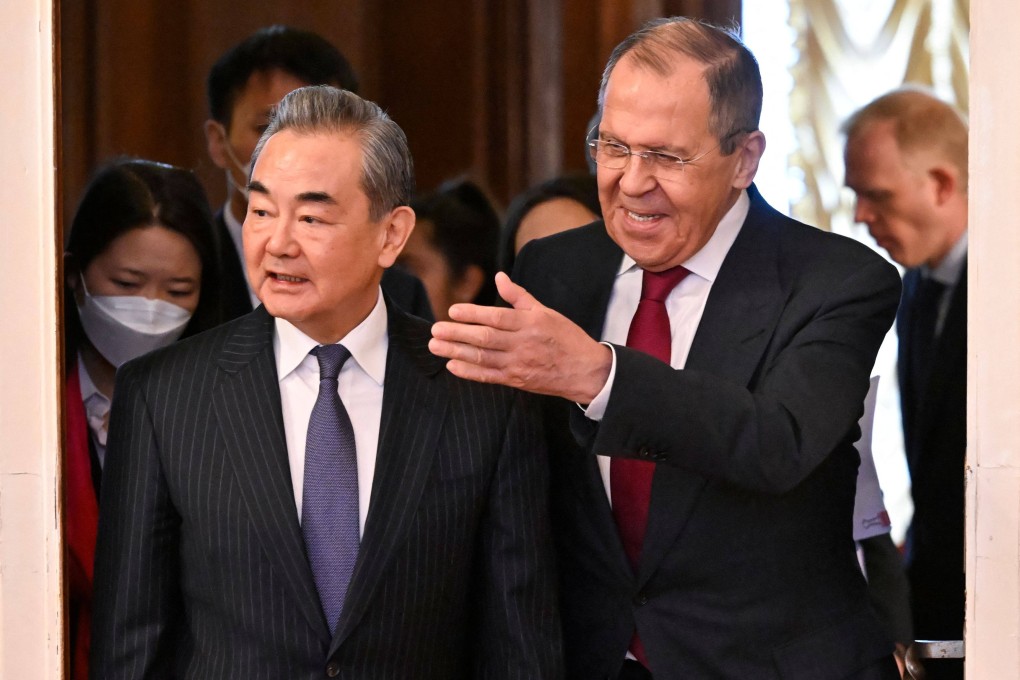 Russian Foreign Minister Sergey Lavrov and Chinese State Councillor Wang Yi head in for talks in Moscow on Wednesday. Photo: AFP