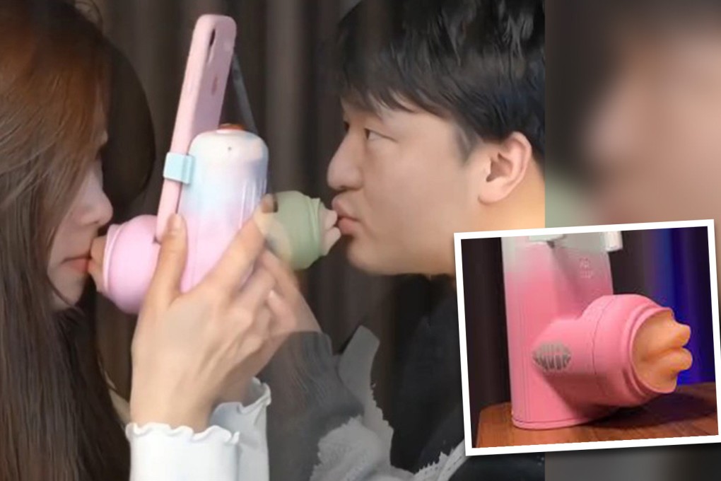 An app-driven Chinese kissing device with “real” lips which allows long-distance, remote smooching has been described as “creepy” by people on mainland social media. Photo: SCMP composite/handout