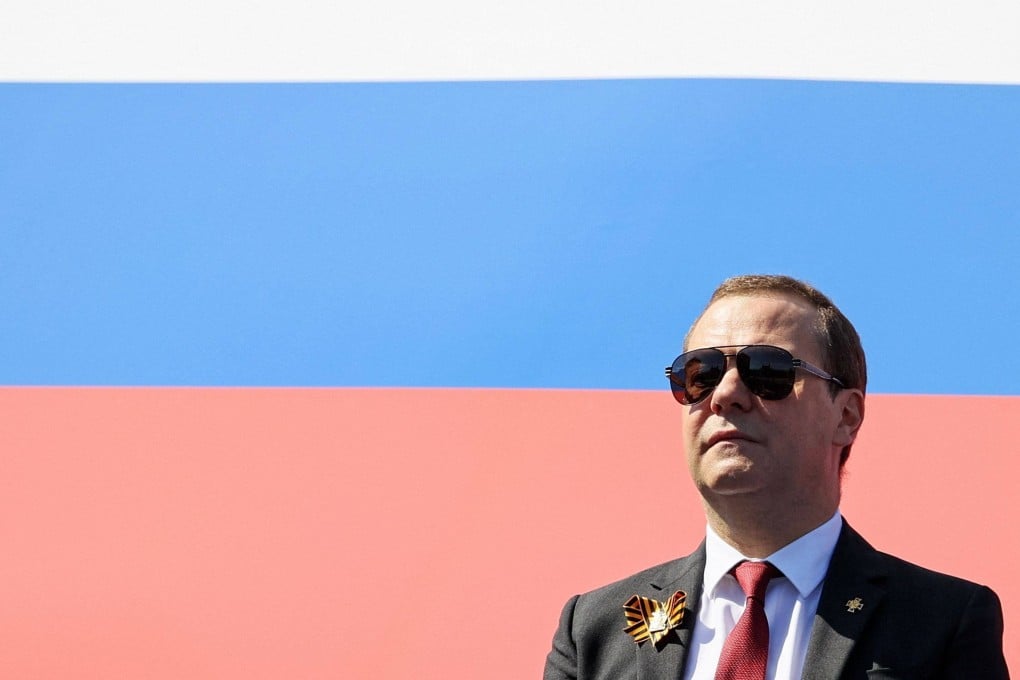 Deputy head of Russia’s Security Council Dmitry Medvedev arrives to watch a military parade in Moscow in June 2020. Photo: AFP