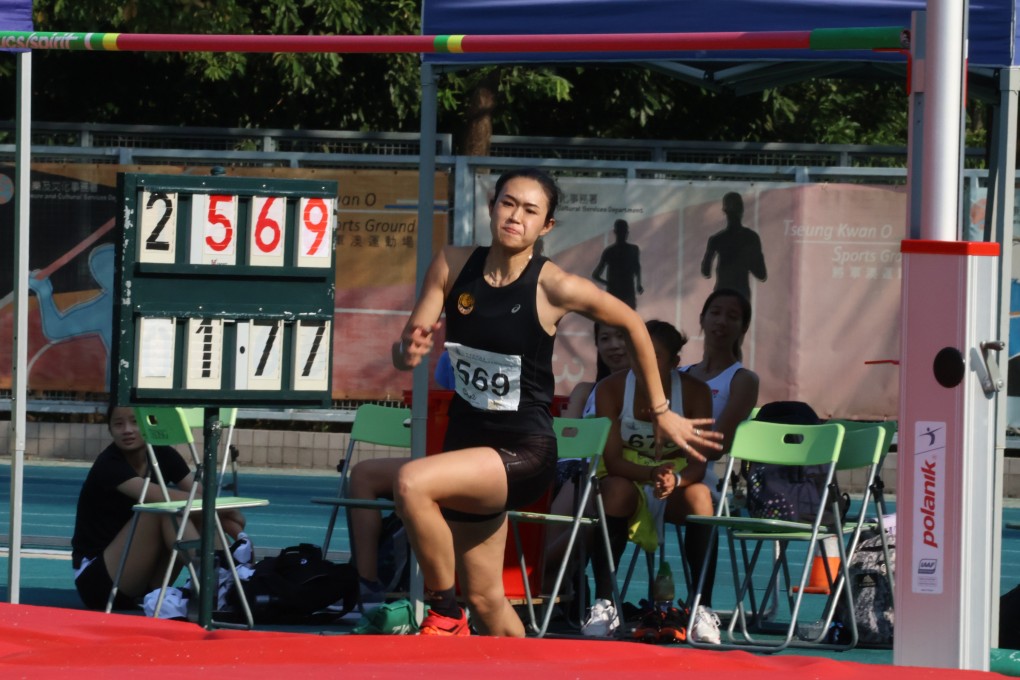 High jumper Phoebe Chung Wai-yan in action at the Hong Kong Athletics Series 4 at the Tseung Kwan O Sports Ground in October. Photo: Shirley Chui