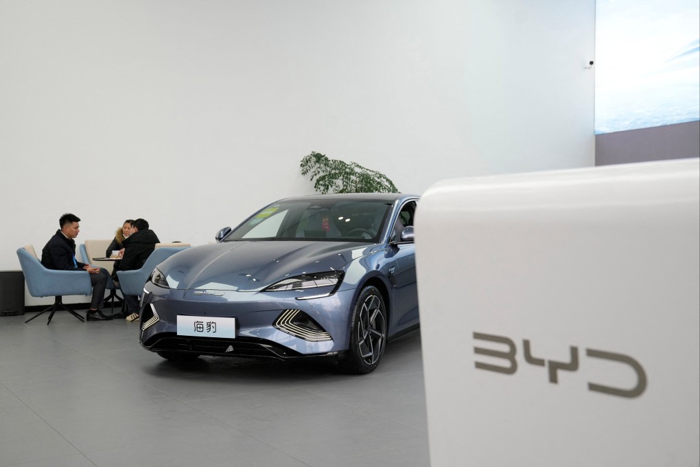 A BYD Seal electric vehicle displayed at a car dealership in Shanghai, China. Photo: Reuters