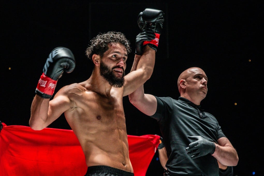 Ilias Ennahachi celebrates a knockout win over Aliasghar Ghodratisaraskan. Photos: ONE Championship.