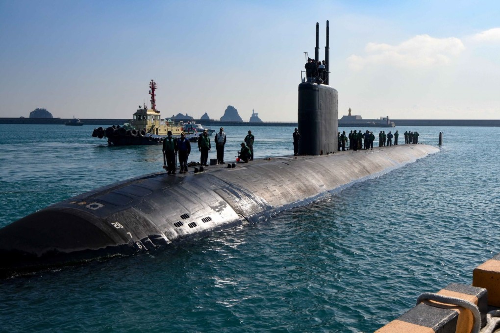 The Los Angeles-class fast-attack submarine USS Springfield in Busan on Saturday for a scheduled port visit. Photo: US Pacific Fleet
