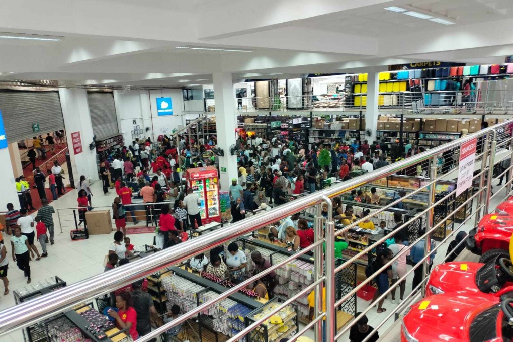 Shoppers check out the offerings at China Square, Nairobi. Photo: Simon Ciuri