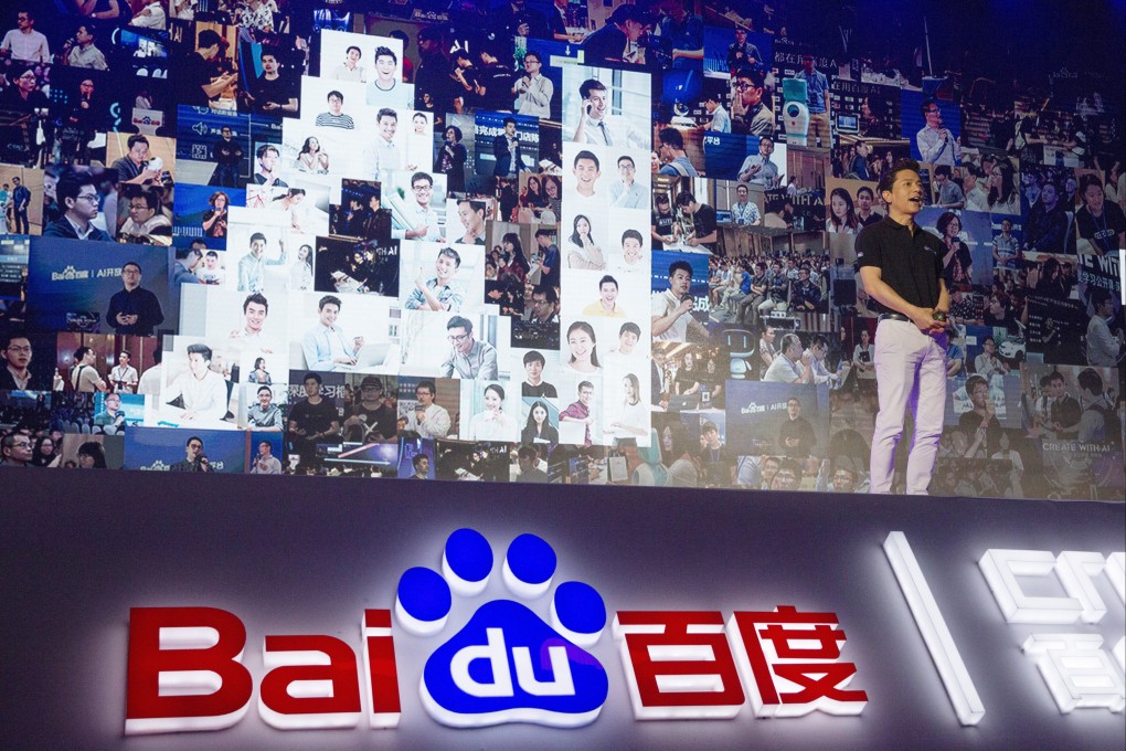 Baidu CEO Robin Li talks about artificial intelligence during Baidu Create held in Beijing in July 2018. Photo: AP