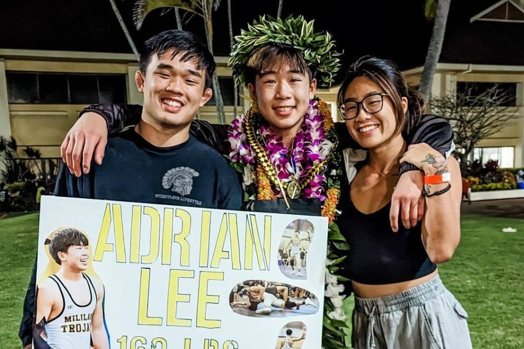 Angela Lee (right) and Christian Lee (left) celebrate with their younger brother Adrian. Photo: Instagram/@angelaleemma
