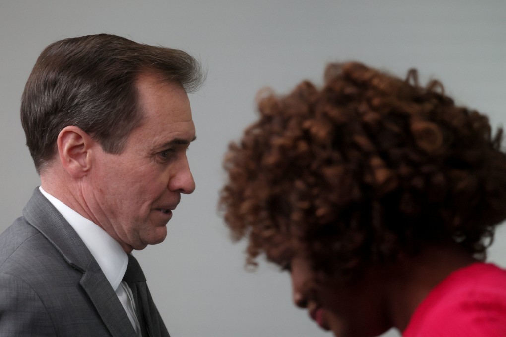 US National Security Council spokesman John Kirby steps up to speak during White House press secretary Karine Jean-Pierre’s media briefing in Washington on Monday. Photo: Reuters