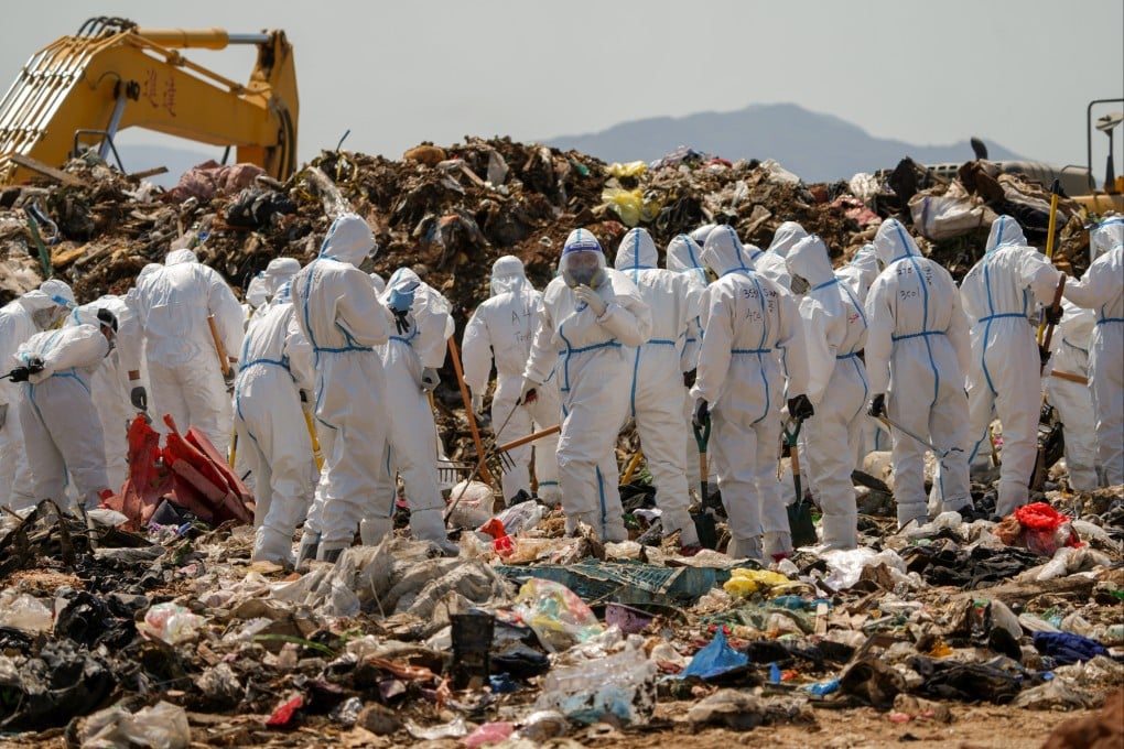 More than 100 officers began searching a landfill in the New Territories on Tuesday. Photo: Sam Tsang