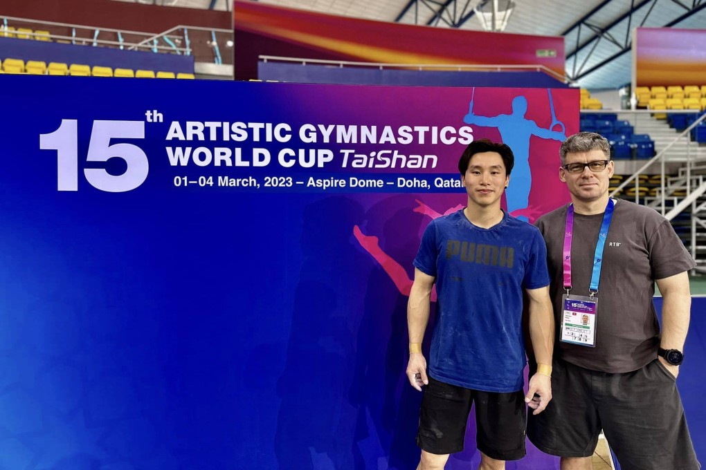 Shek Wai-hung, pictured with coach Sergiy Agafontsev, is ready for the second leg of the World Cup in Doha after a medal in the first. Photo: Handout