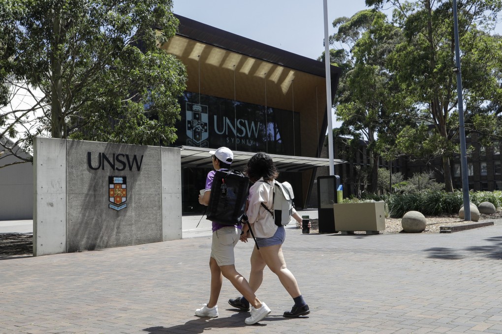 Students walk around the University of New South Wales campus in Sydney. China’s abrupt reopening  has triggered a rush for student accommodation in Australia amid surging rents. Photo: AP