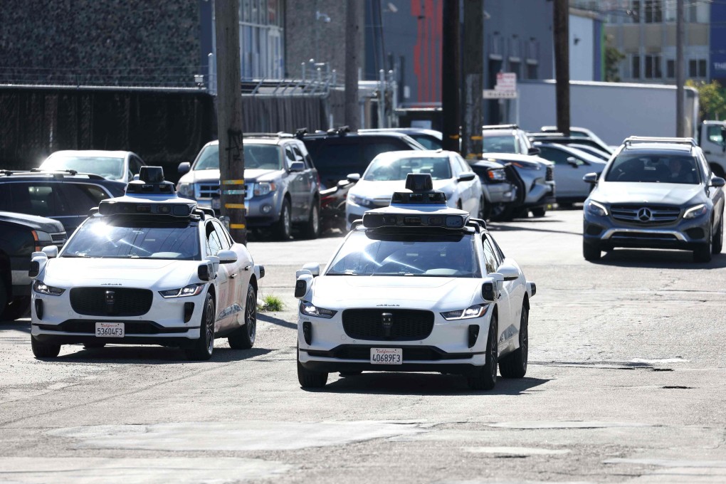 Waymo cars drive down a street in San Francisco, California, on March 1, 2023. Photo: Getty Images via AFP
