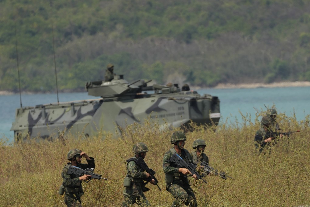 Soldiers with an amphibious assault vehicle during the Cobra Gold joint military exercise in Thailand. Photo: AP