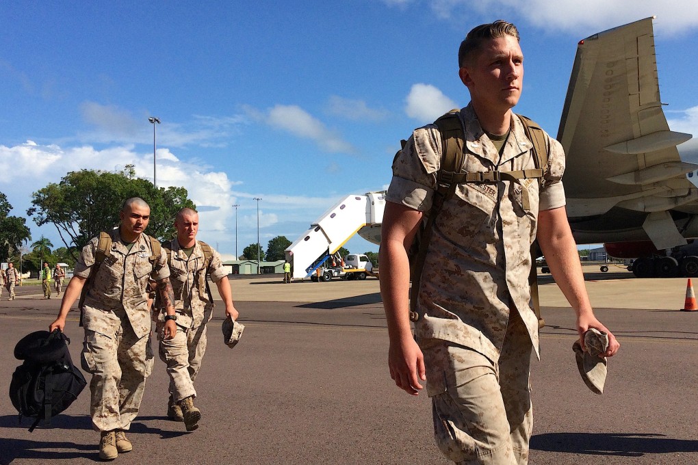 US Marines arrive for the sixth annual Marines’ deployment at Darwin in northern Australia in April 2017. Photo: Reuters