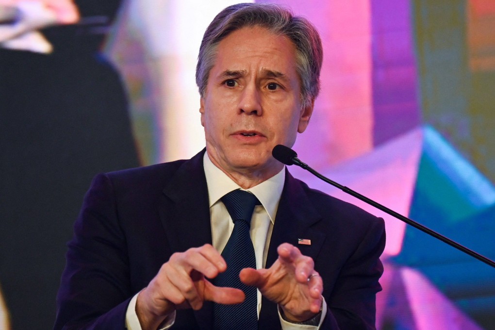 US Secretary of State Antony Blinken speaks during the Indo-Pacific Quad Foreign Ministers panel discussion in New Delhi. Photo: AFP