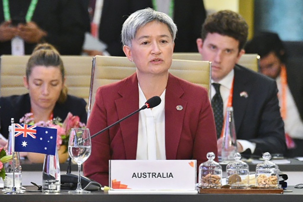 Australia’s Foreign Minister Penny Wong attends the G20 Foreign Ministers Meeting in New Delhi, India, on Thursday. Photo: EPA-EFE