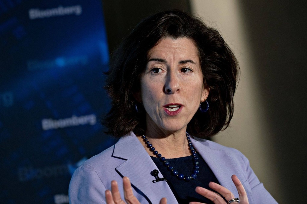 US Commerce Secretary Gina Raimondo speaks during an interview in Washington on Thursday. Photo: Bloomberg