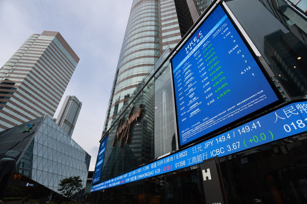 An electronic board displays the Hong Kong stock transactions outside Exchange Square, Central. Photo: May Tse