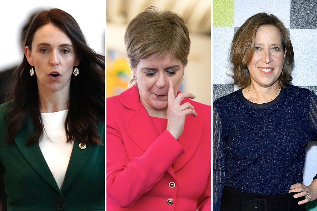 Women, even those who hold powerful positions at work are still seen as primary carers, while men are stigmatised for taking time off to take care of family members. From left: Jacinda Ardern recently resigned as New Zealand’s Prime minister. Scotland’s ex-First Minister Nicola Sturgeon, Susan Wojcicki, former YouTube CEO. Photos: AFP/Getty