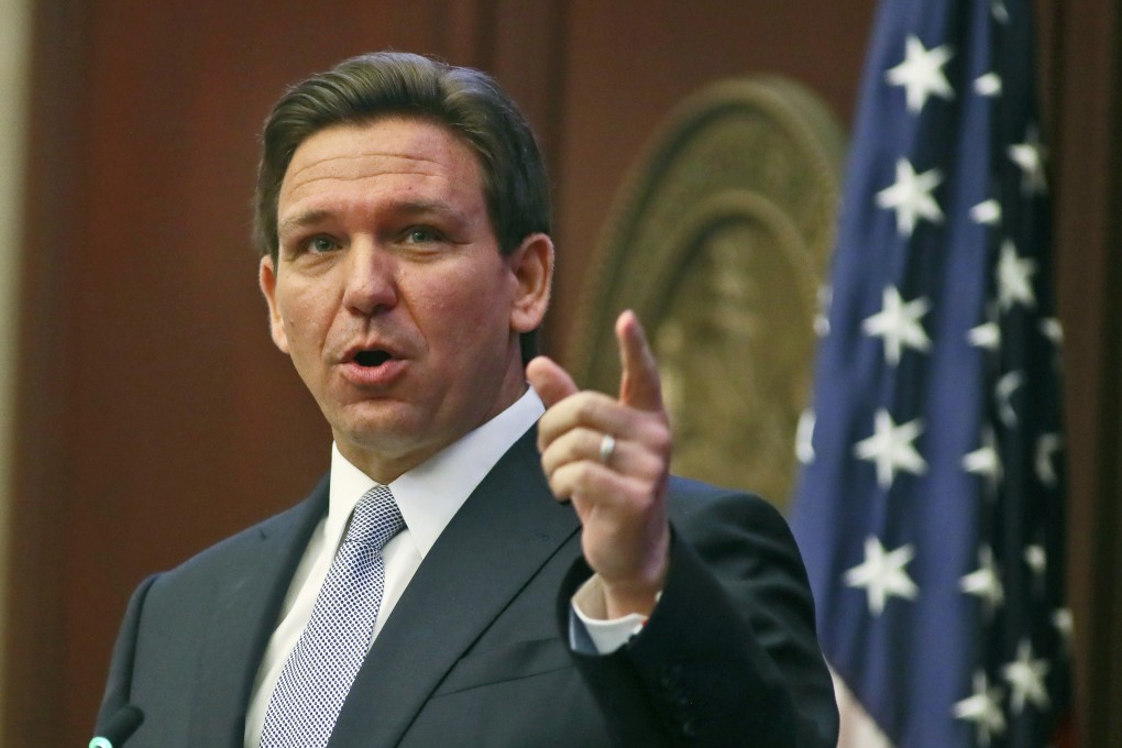Florida Governor Ron DeSantis gives his State of the State address in Tallahassee, Florida. Photo: AP
