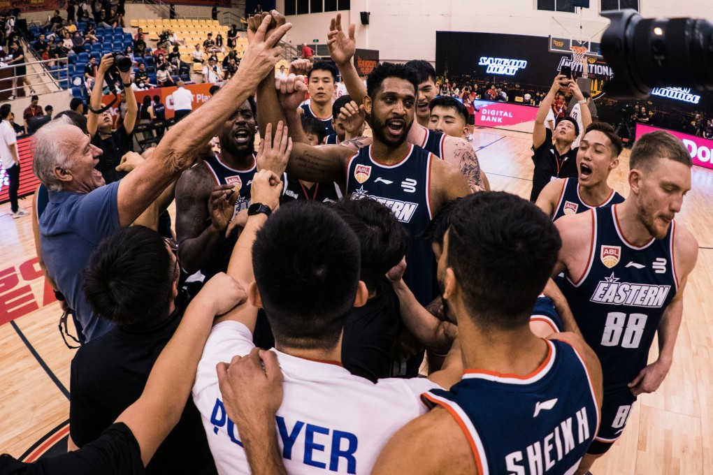 Hong Kong Eastern celebrated clinching a berth at the Asean Basketball League play-offs final. Photo: Hong Kong Eastern
