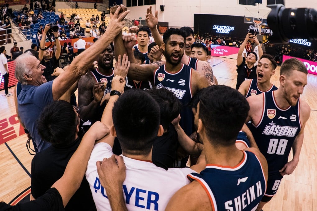 Hong Kong Eastern celebrated clinching a berth at the Asean Basketball League play-offs final. Photo: Hong Kong Eastern