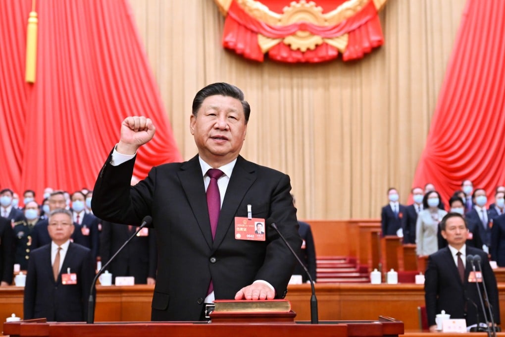 Xi Jinping takes a constitutional oath on Friday. The next five years are seen as a critical time for Xi and the Communist Party leadership. Photo: Xinhua