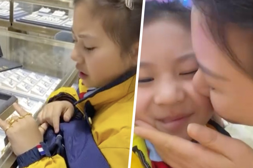 “I’ve kept saving 3 yuan a day since the beginning of March last year, and I’ve been waiting for this day,” the girl says in the viral video. Photo: SCMP composite/Weibo