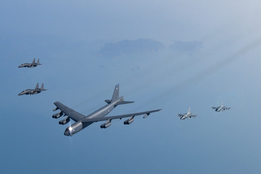 The US and South Korea staged joint air drills over the Yellow Sea on March 6. Photo: EPA-EFE
