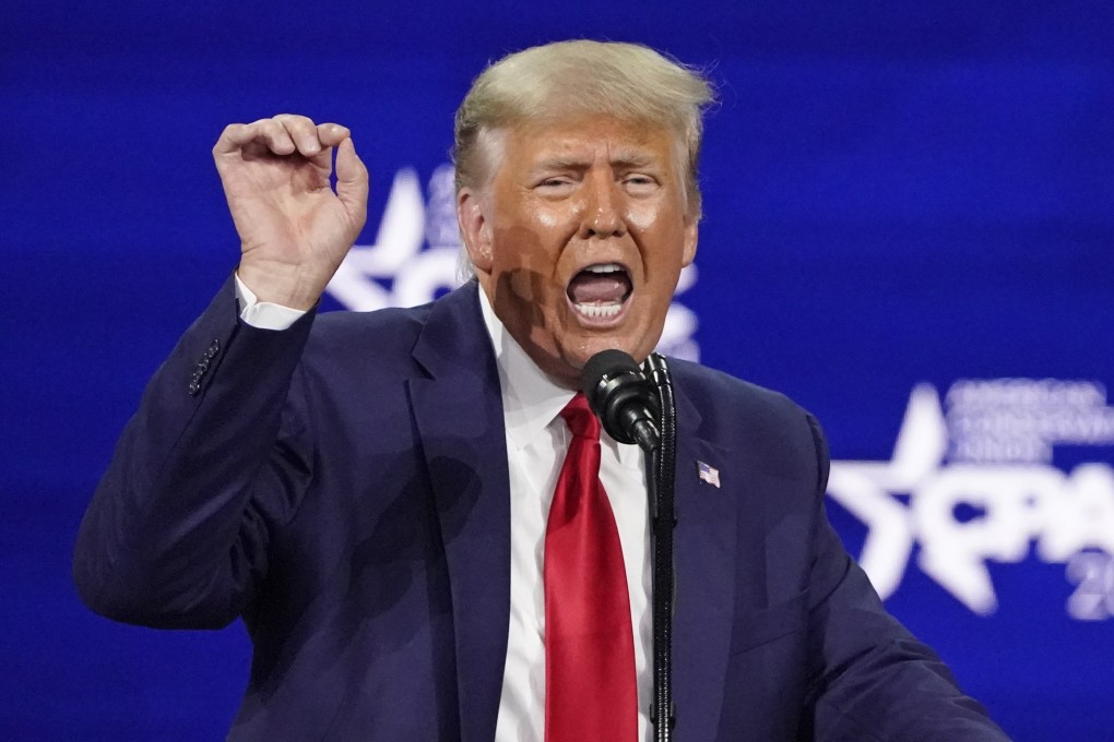 Former US president Donald Trump speaks at the Conservative Political Action Conference in Orlando, Florida in February 2021. Photo: AP