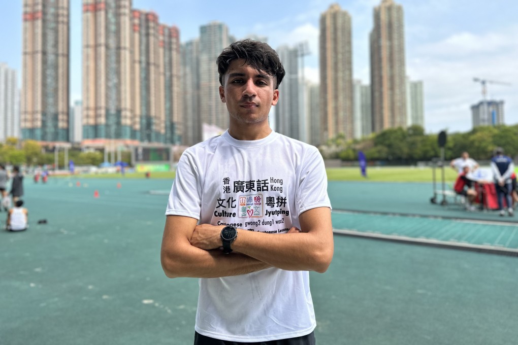 Kamran Khan after setting a personal best in the 1,500 metres at Tseung Kwan O Sports Ground. Photo: Chan Kin-wa