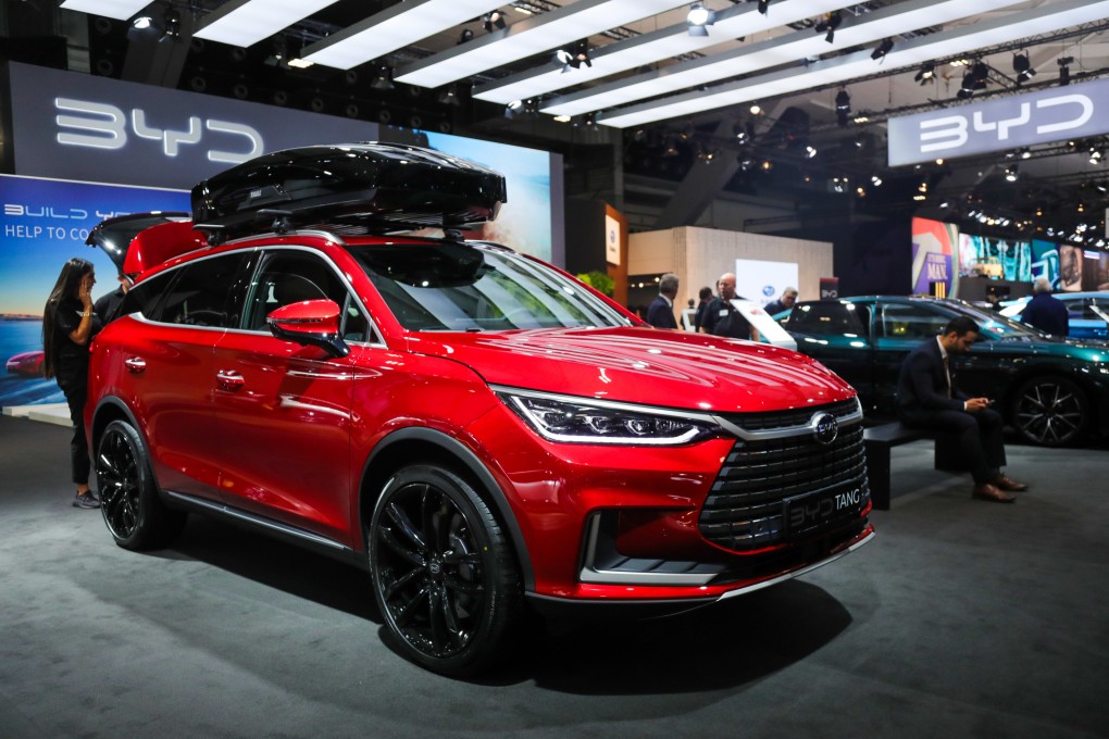 BYD, the world’s biggest electric-vehicle maker by sales, slumped 11 per cent in Hong Kong and 7.8 per cent in Shenzhen last week. Photo: Xinhua