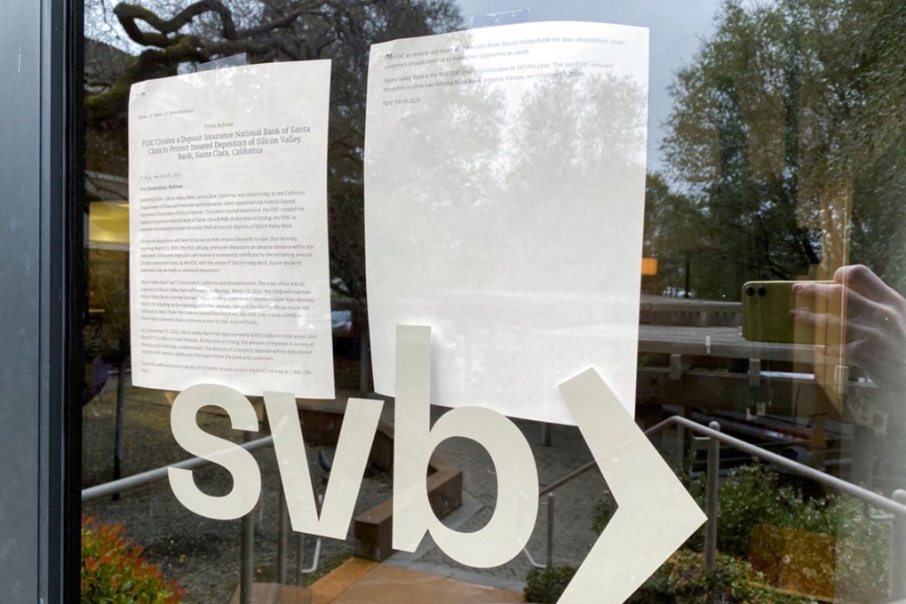 A locked door to a Silicon Valley Bank (SVB) location on Sand Hill Road is seen in Menlo Park, California, March 10, 2023. Photo: Reuters