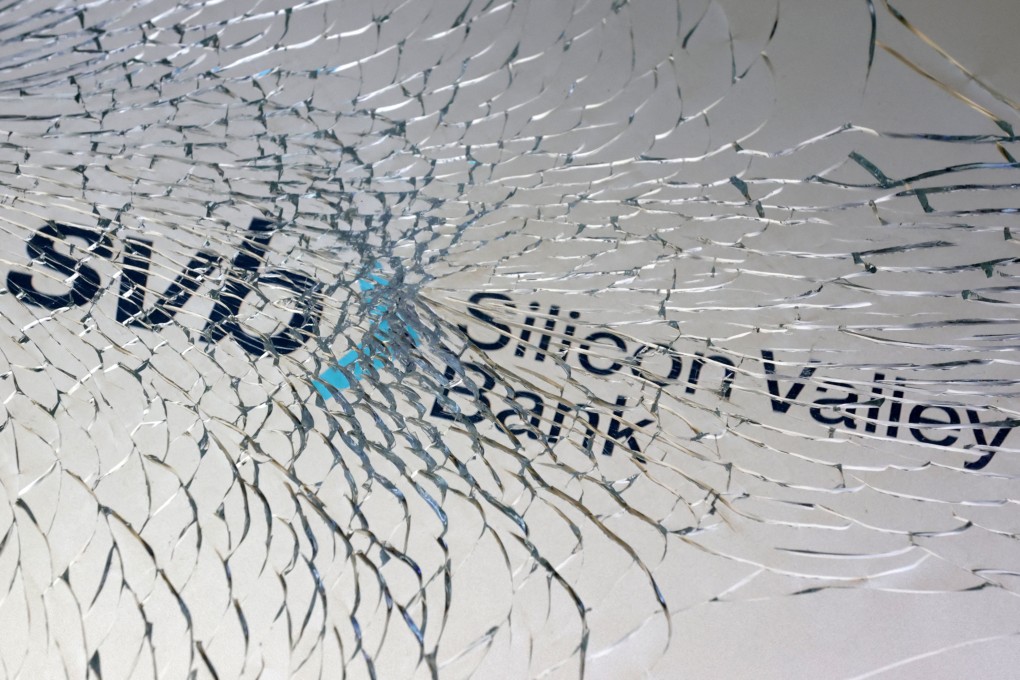 FILE PHOTO: SVB (Silicon Valley Bank) logo is seen through broken glass in this illustration taken March 10, 2023. REUTERS/Dado Ruvic/Illustration/File Photo