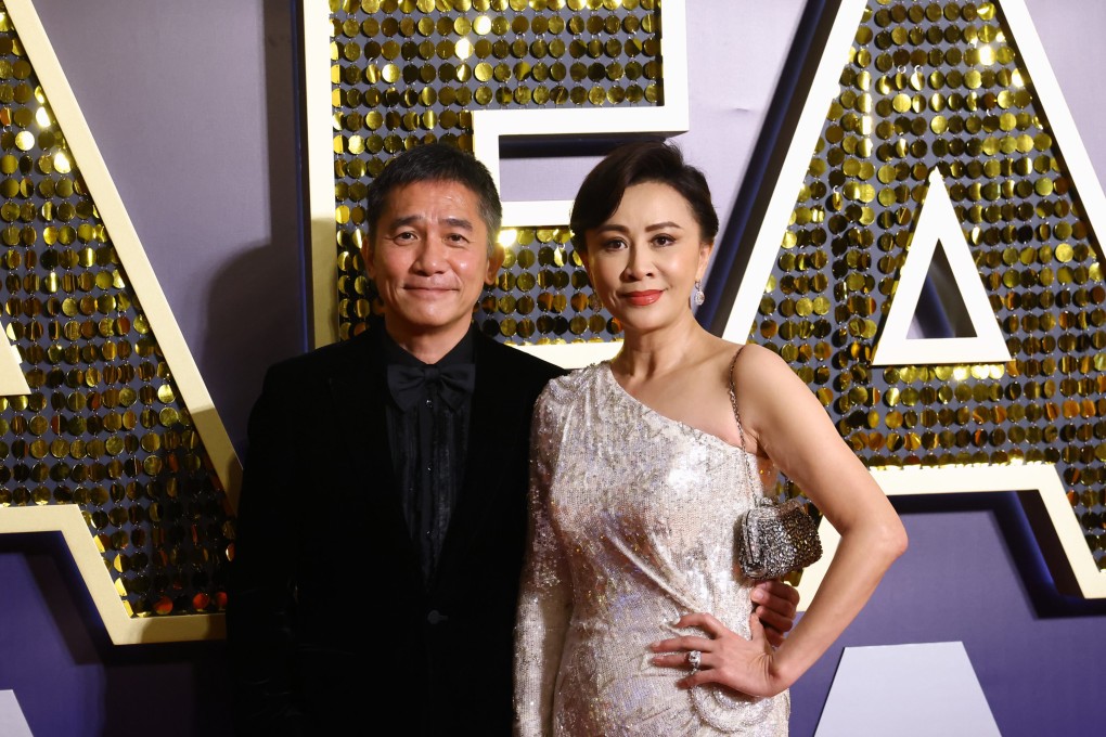 Tony Leung and his wife Carina Lau Kar-ling at the Asian Film Awards in Hong Kong on Sunday. Photo: Dickson Lee