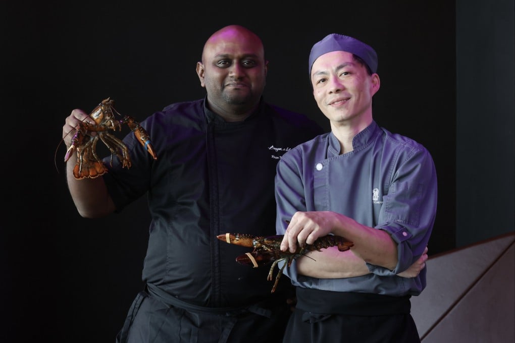 Four-hands dinners and pop-up events are back on the menu in Hong Kong. Burger & Lobster head chef Raja Karunanethi (left) and Ozone sous chef Jerry Tsui hold a pop-up event in Ozone, at The Ritz-Carlton, Hong Kong. Photo: Jonathan Wong