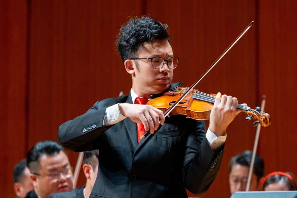 Andrew Ling, principal violist with the Hong Kong Philharmonic Orchestra, switched to the violin in a concert with the Pan Asia Symphony Orchestra at Tsuen Wan Town Hall. Photo: Pan Asia Symphony Orchestra