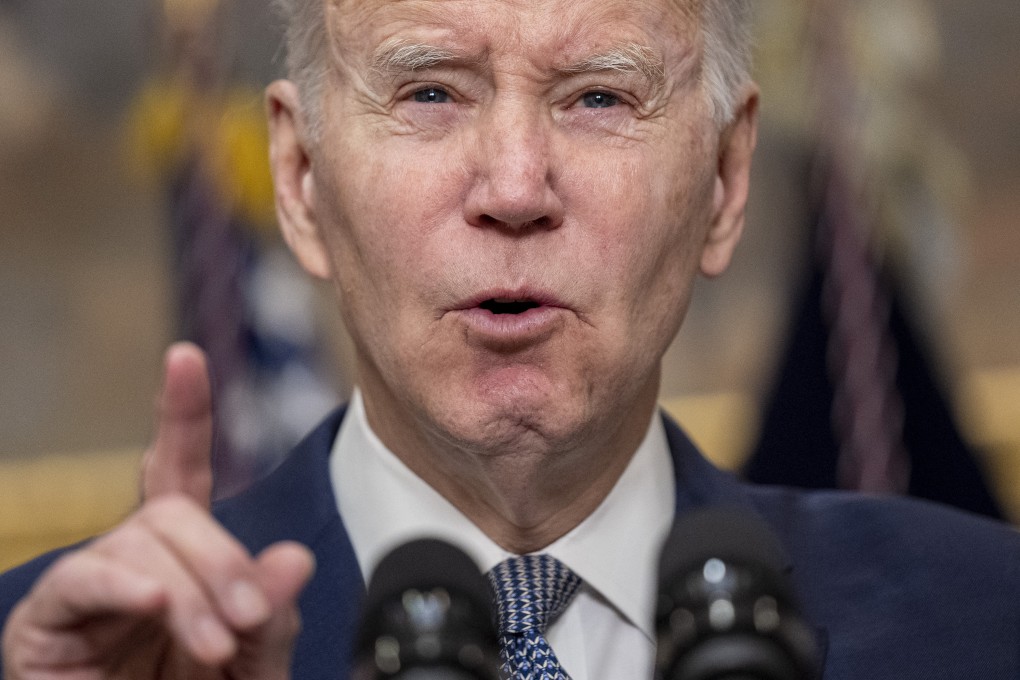 President Joe Biden speaks about the banking system at the White House in Washington, on March 13. Photo: AP