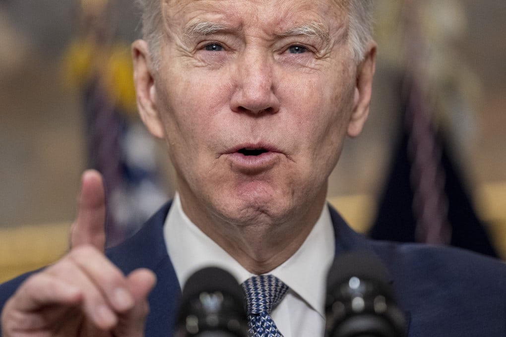 President Joe Biden speaks about the banking system at the White House in Washington, on March 13. Photo: AP
