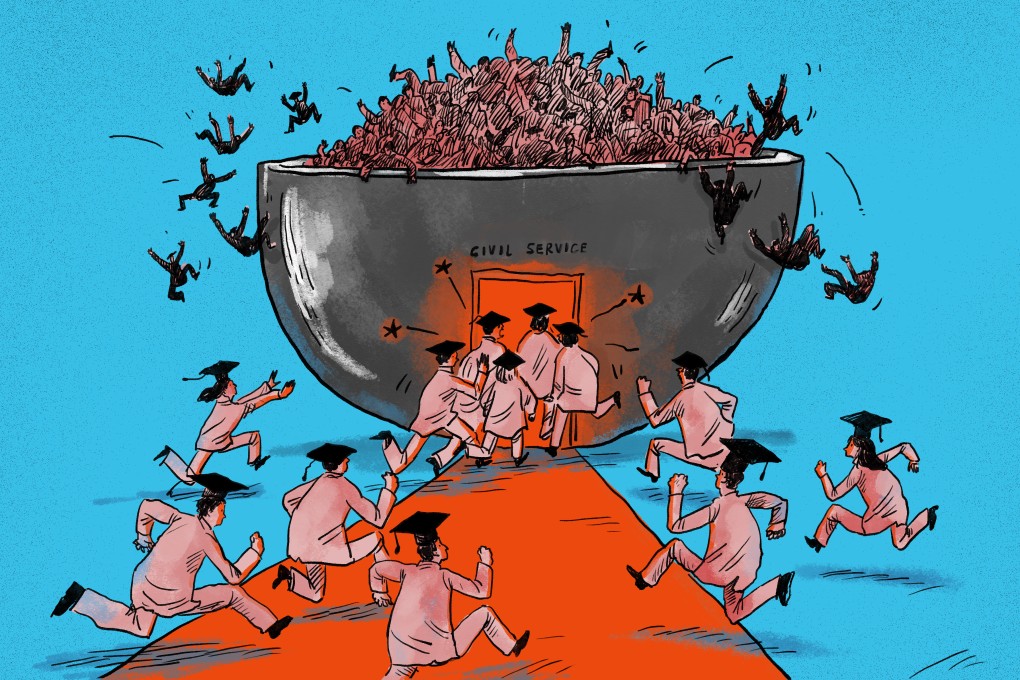 China’s civil service positions, considered ‘iron bowl’ jobs, are as popular as ever. Illustration: Brian Wang
