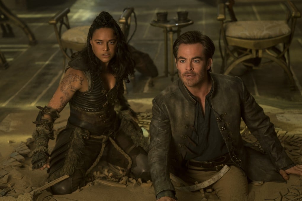 Michelle Rodriguez (left) as Holga and Chris Pine as Edgin in a still from Dungeons & Dragons: Honor Among Thieves.