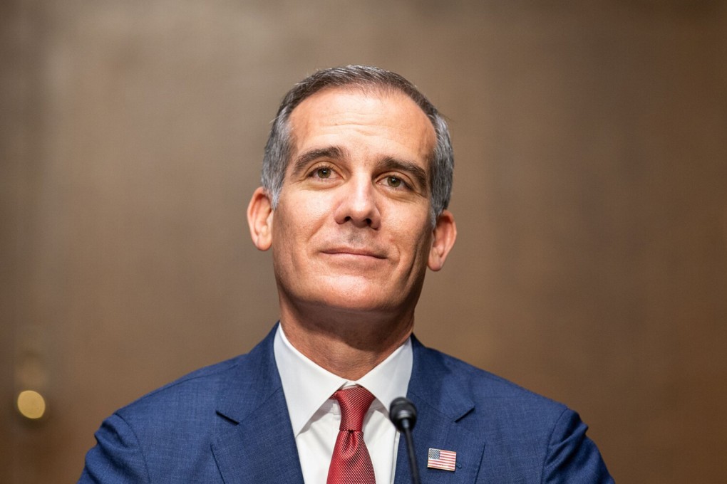 Eric Garcetti, a former Los Angeles mayor, appears before a Senate Committee on Foreign Relations hearing for his nomination to serve as US ambassador to India, in Washington in December 2021. Photo: Los Angeles Times/TNS